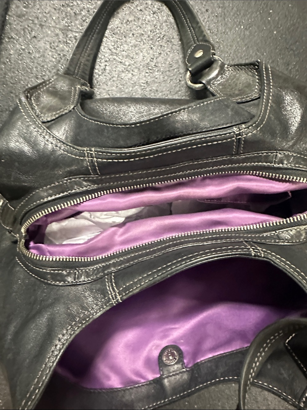 Coach Black Leather Shoulder Bag with Silver-Tone Hardware - Picture 3 of 5